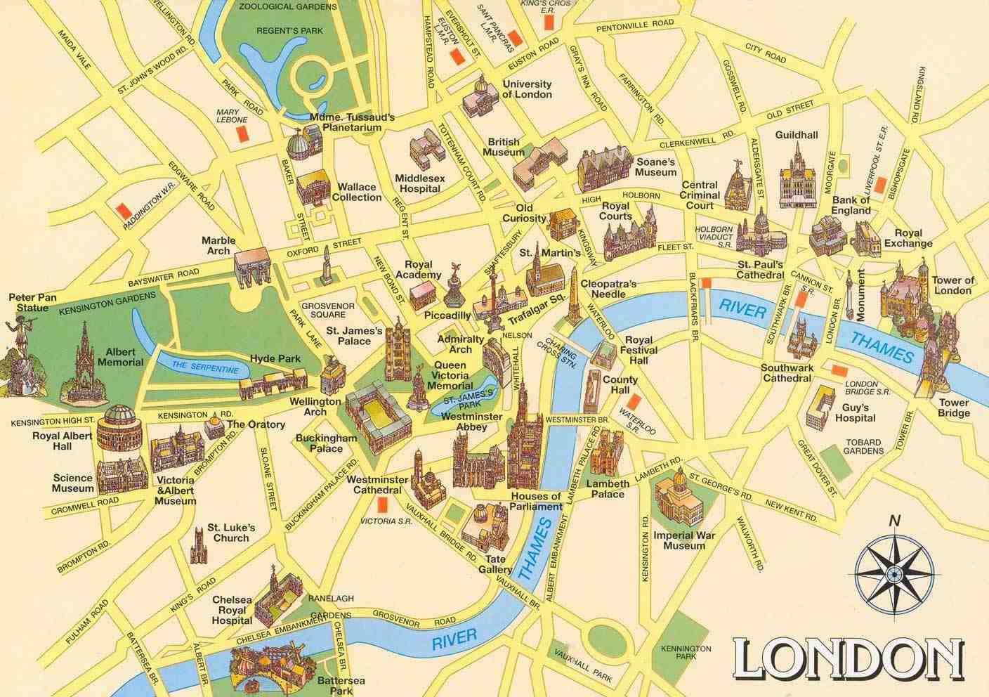 Carte De Londres Plan Des 130 Principaux Lieux